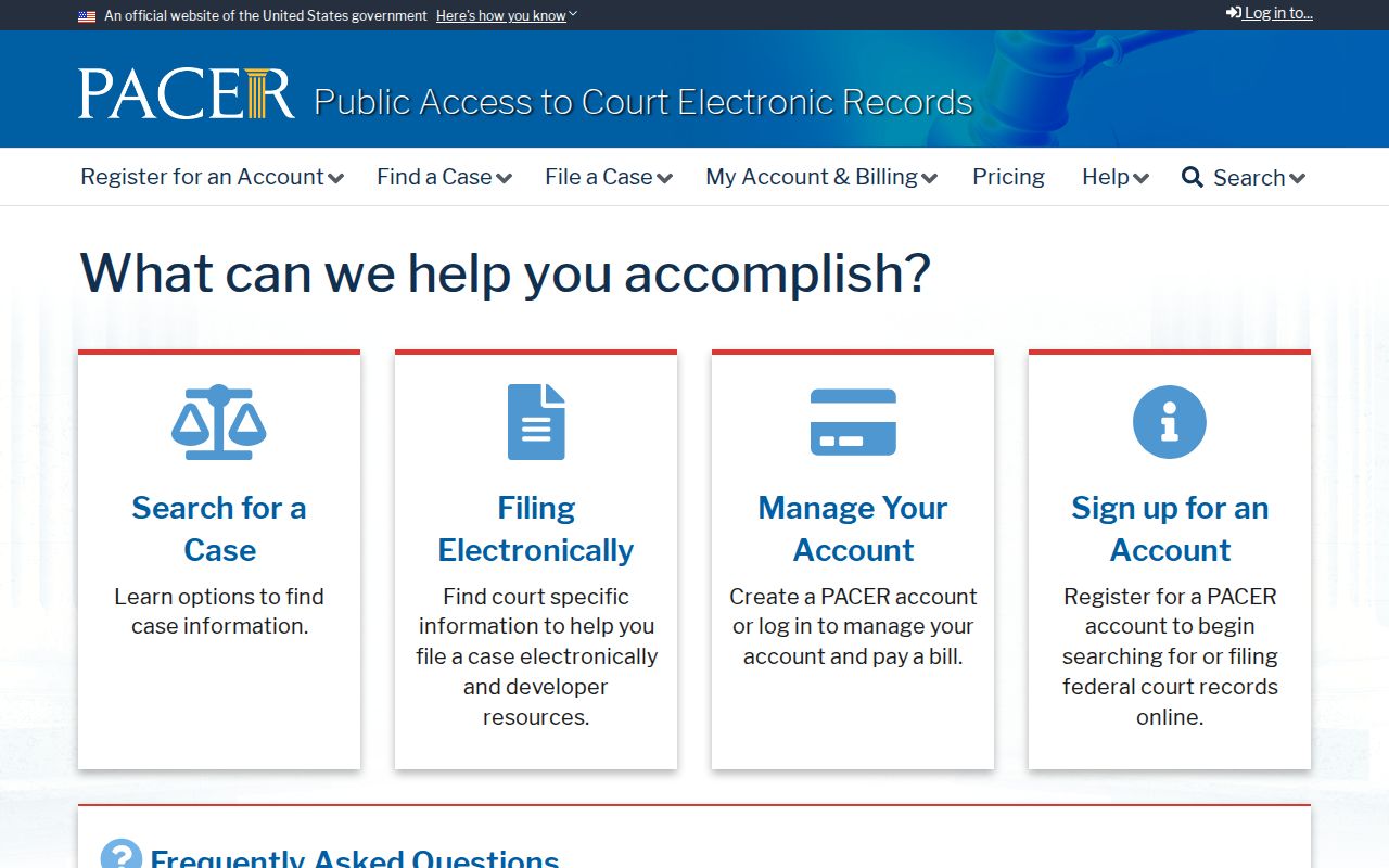 Tulare County resident lookup through PACER federal court records
